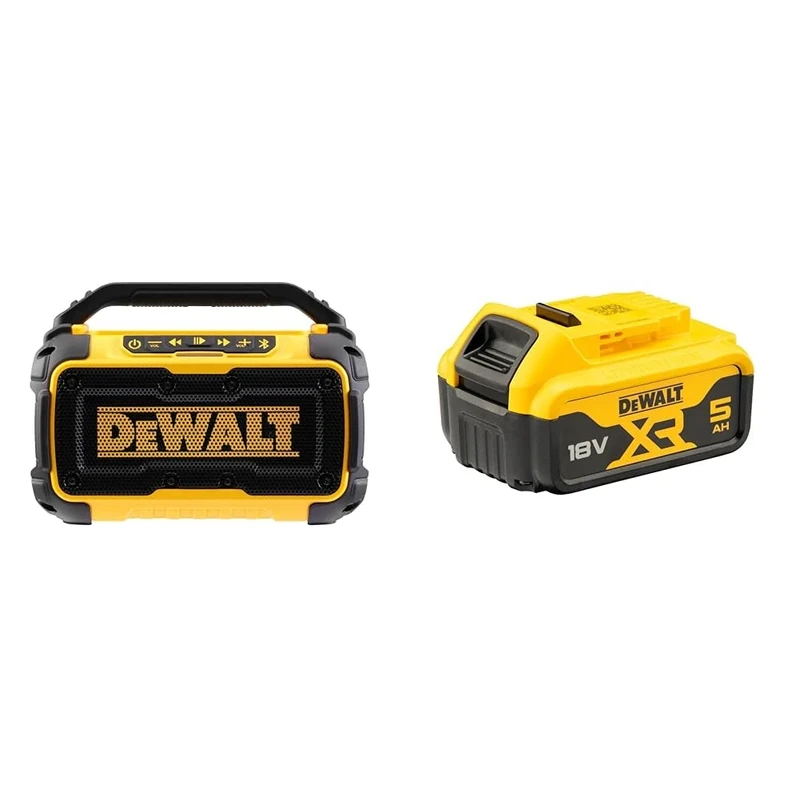 DEWALT DCR011-xj Bluetooth® Speaker 10.8-54V Li-ion Bare Unit, Yellow Battery
