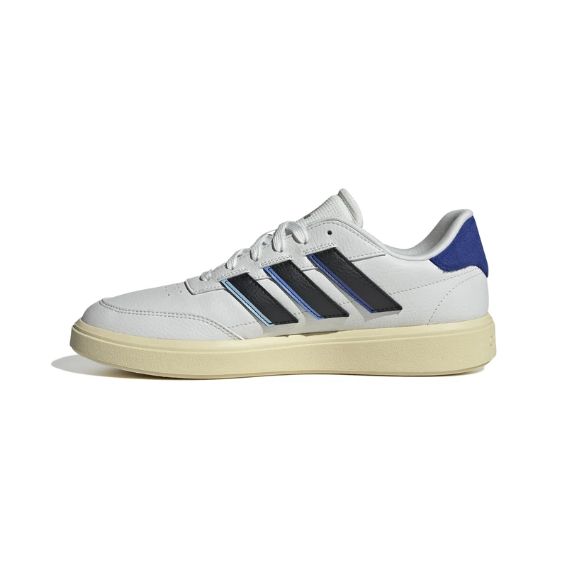 adidas Men's COURTBLOCK Shoes, Crystal White/core Black/Team Royal Blue, 10 UK