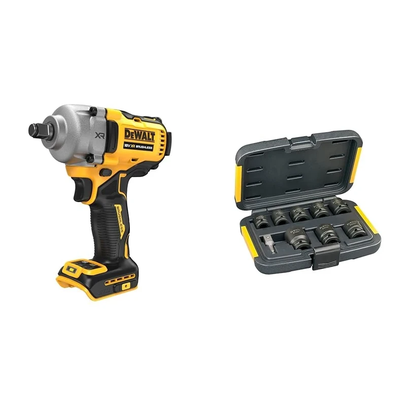 DEWALT DCF891N-XJ 18V XR Brushless 1/2 inch Hog Ring Anvil Impact Wrench – Bare Unit + Suitable Power Tool Accessory