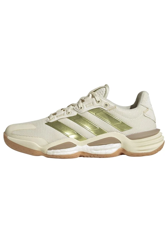 adidas Women's Stabil 16 Indoor Shoes Sports, White/Gold met./Crystal Sand, 4 UK