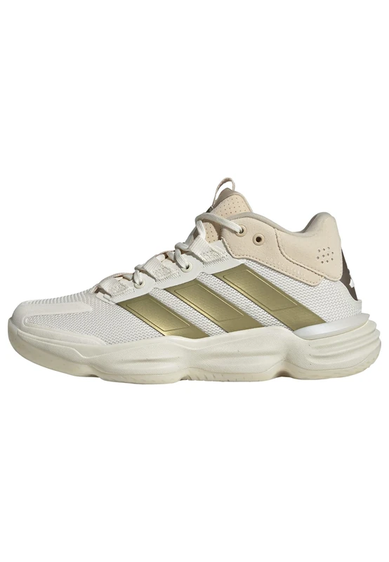 adidas Women's Courtstabil Indoor Shoes Sports, White/Gold met./Crystal Sand, 11 UK