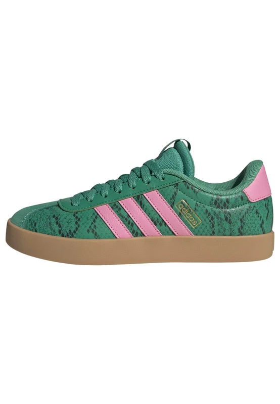 adidas Women's VL Court 3.0 Shoes, Court Green/Bliss Pink/Gold met., 4.5 UK
