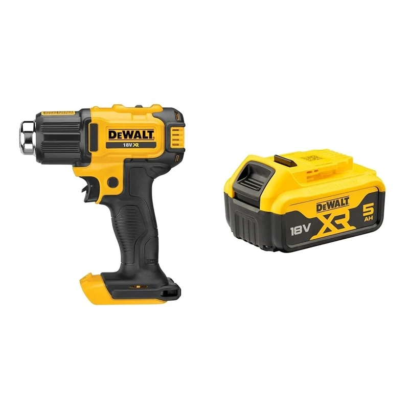 DEWALT DCE530N-XJ Cordless hot air Gun, 18V (Base), Black/Yellow + DEWALT Battery
