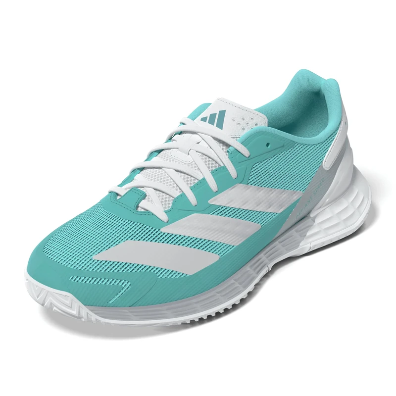 adidas Women's Defiant Speed 2 Tennis Shoes, Flash Aqua/Silver met./Mint ton, 4.5 UK