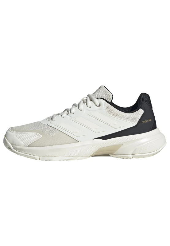 adidas Women's Courtjam Control 3 Tennis Shoes, Off White/Off White/Champagne met., 8 UK