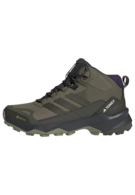 adidas Women's Terrex Skychaser AX5 Mid Gore-TEX Hiking Shoes, Olive strata/Night Cargo/Aurora Plum, 8 UK