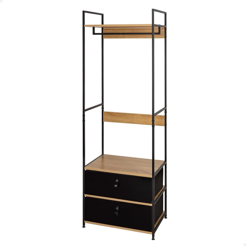 AKTIVE Max Home Open Wardrobe, 60 x 40 x 175 cm, With Clothes Rack and Fabric Drawers, Steel and Wood, Max. 30 kg, Dressing Room, Bedroom Wardrobes, Storage Shelves, Clothes Organizer (18433) - Image 1