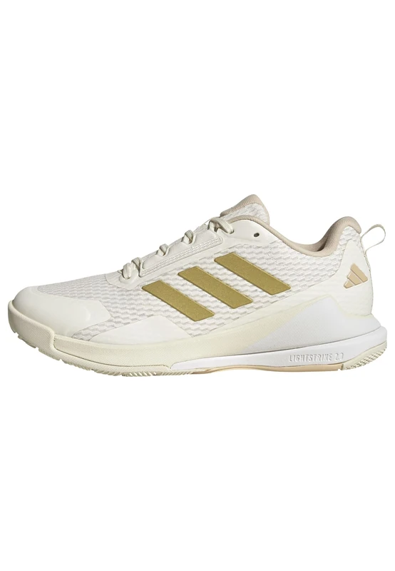 adidas Women's Novaflight 2 Indoor Shoes Sports, White/Gold met./Crystal Sand, 13.5 UK