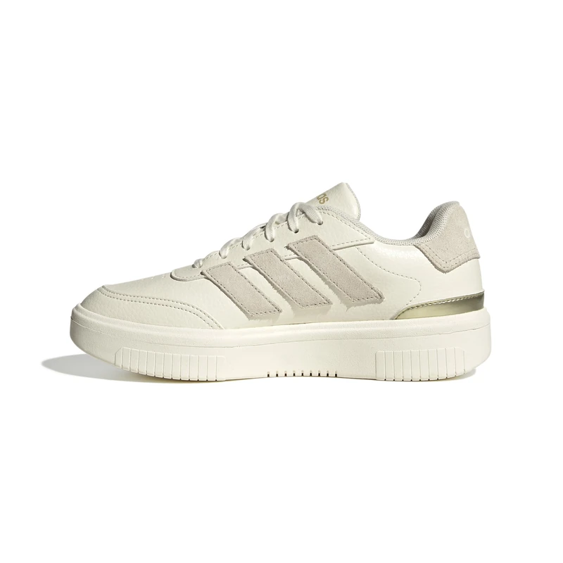 adidas Women's COURTBLOCK Shoes - Off White/Alumina/Gold - 5 UK