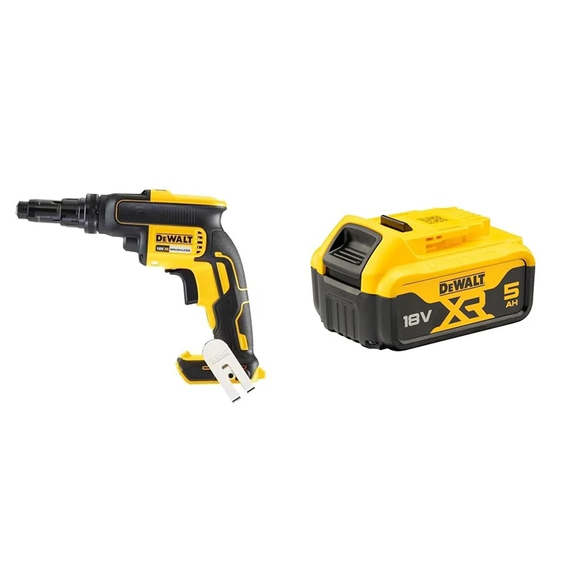 Dewalt DCF622N-XJ Self Drilling TEK Screwdriver Bare Unit, 18 V, Yellow/Black + DEWALT Battery