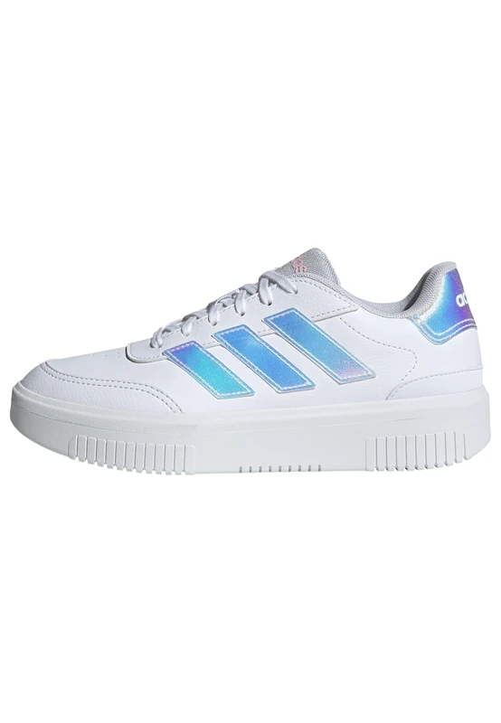 adidas Women's COURTBLOCK Shoes - FTWR White/Clear Pink - 9.5 UK