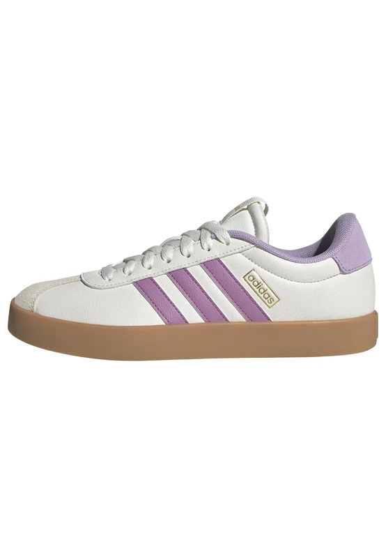 adidas Women's VL Court 3.0 Shoes, core White/preloved Purple/Powder Plum, 7.5 UK