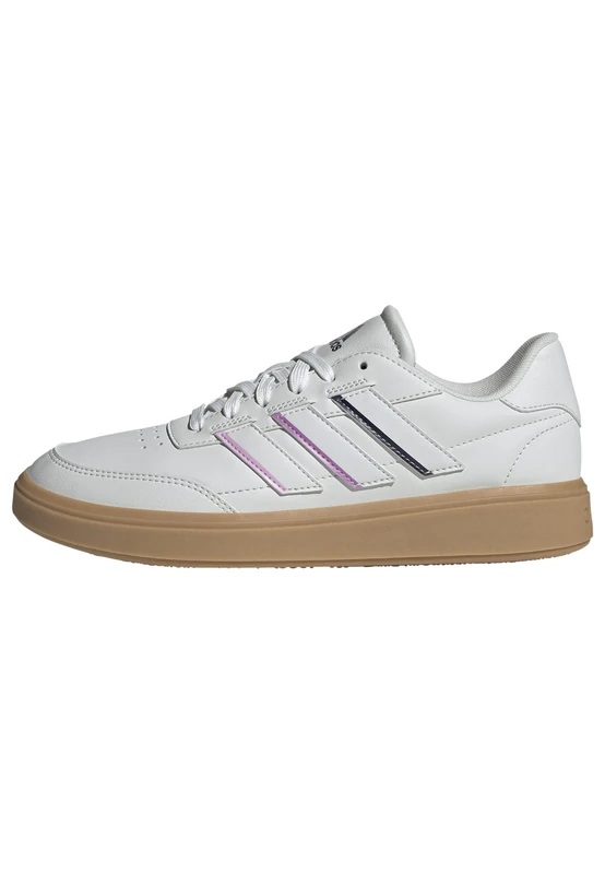 adidas Women's Courtblock Shoes - Crystal White/Aurora Plum