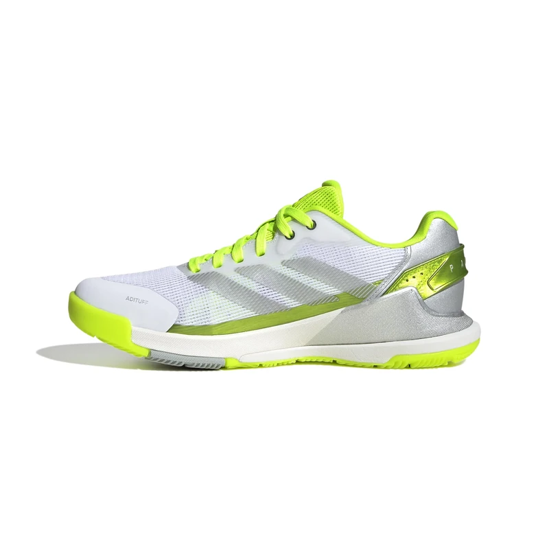 adidas Women's Crazyquick Lightstrike Padel Shoes, Lucid Lemon/Silver Metallic/Wonder White, 12 UK