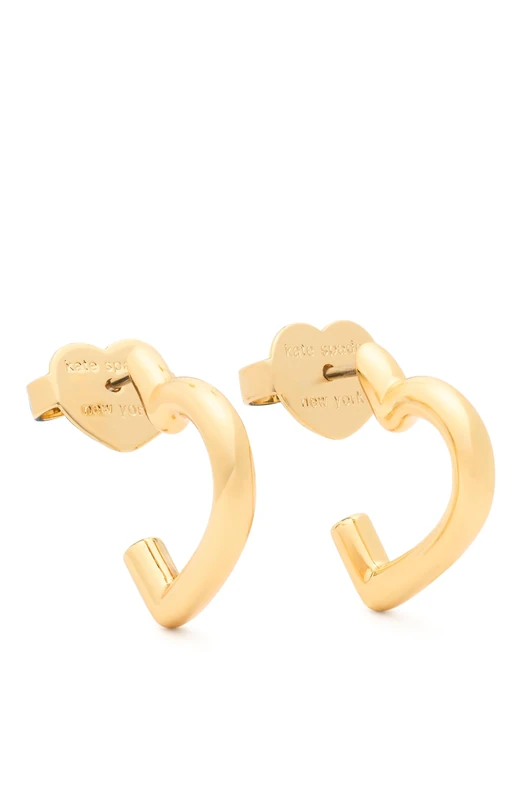 Kate Spade New York Heart You hoops, Gold.
