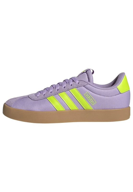 adidas Women's VL Court 3.0 Shoes, Powder Plum/Solar Slime/Lucid Lemon, 5.5 UK