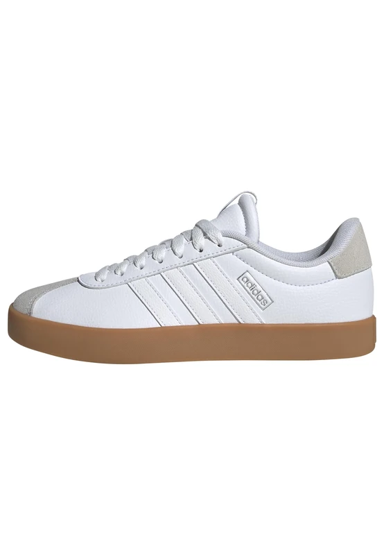 adidas Women's VL Court 3.0 Shoes, FTWR White/FTWR White/Silver met., 4 UK