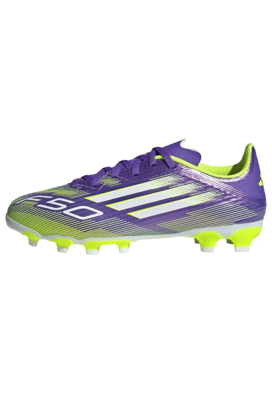 adidas Unisex Kids F50 League Multi Ground Football Boots Kids, Purple Rush/FTWR White/Lucid Lemon, 12.5 UK Child