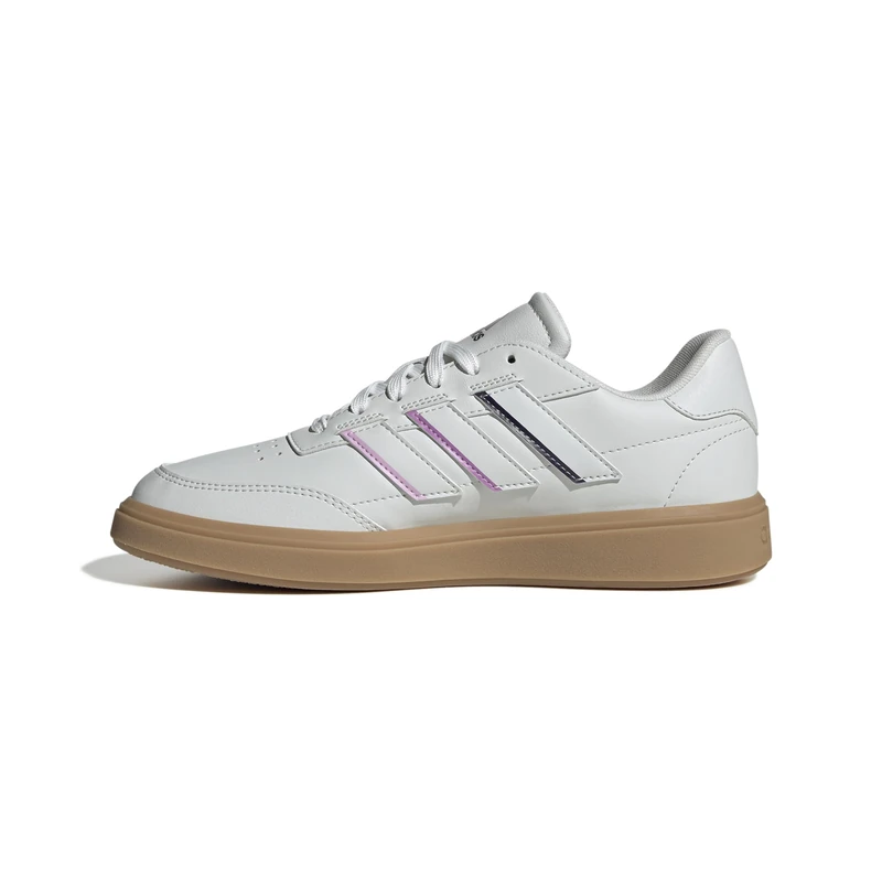 adidas Women's Courtblock Shoes, Crystal White/Crystal White/Aurora Plum, 9.5 UK