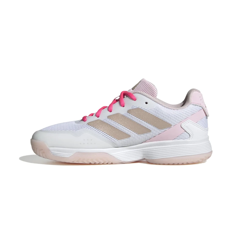 adidas Unisex Kids Ubersonic Kids Tennis Shoes, Off White/Silver Metallic/Powder Plum, 5.5 UK