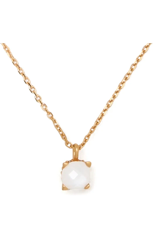 Kate Spade New York Little Luxuries 6mm Square Pendant, Mother of Pearl/Gold