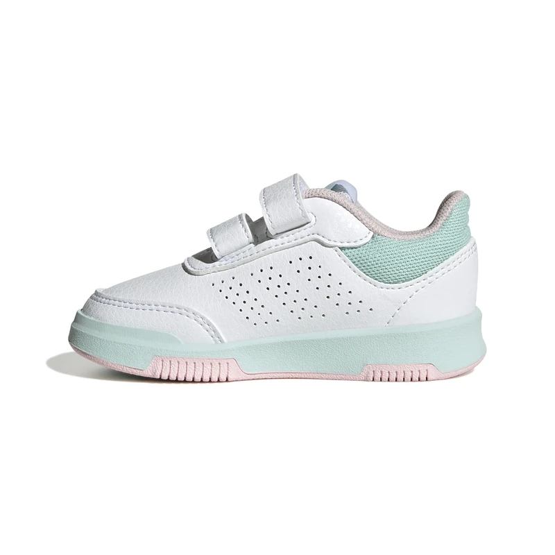 adidas Unisex Baby Tensaur Hook and Loop Shoes, Cloud White/Clear Pink/Semi Flash Aqua, 4 UK Child