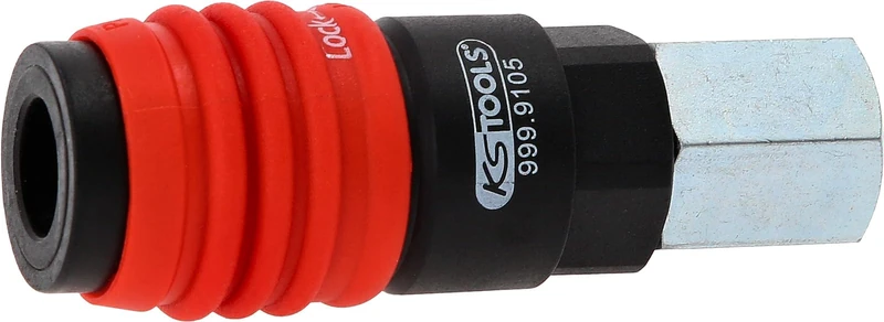 KS Tools 999.9105 3-in-1 Universal Compressed Air Safety Coupling with 1/4 Inch Internal Thread