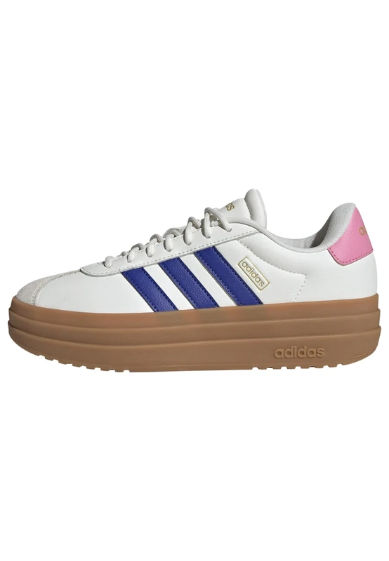 adidas Women's VL Court Bold Shoes, Core White/Semi Lucid Blue/Bliss Pink, 7.5 UK