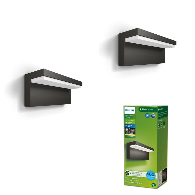 Philips LED Bustan Wall Light Ultra Efficient 3.8W 2700K Anthracite HV