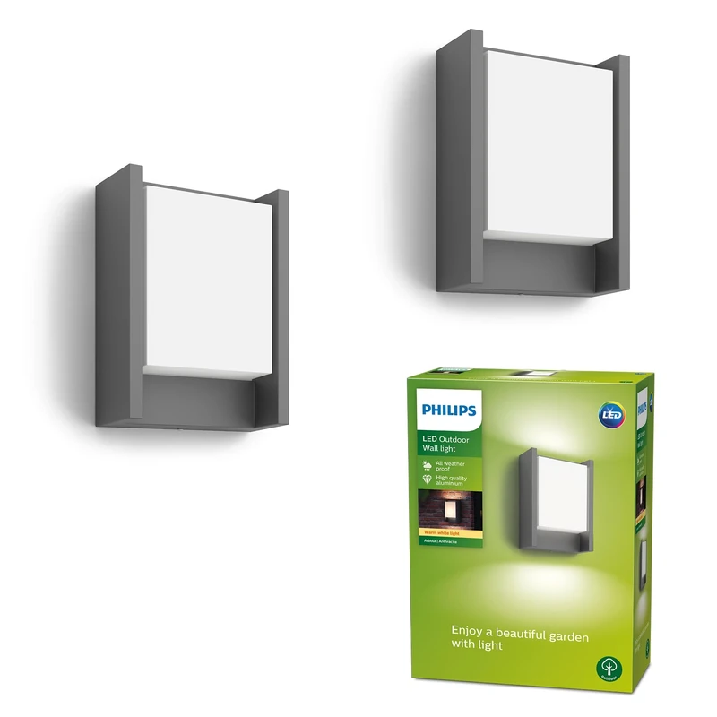 Philips LED Arbour Wall Light Anthracite 1x6W 230V