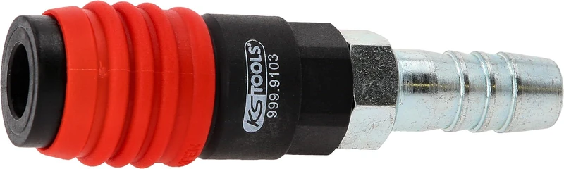 KS Tools 999.9103 3-in-1 Universal Compressed Air Safety Coupling 14.5 mm with Hose Nozzle