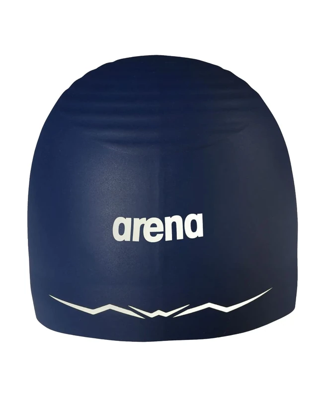 Arena Silicone Racing Swim Cap Men and Women Aquaforce Wave Hydrodynamic Performance Competitive Intensive Swimming Pool Bathing Hat, Navy, X-Large