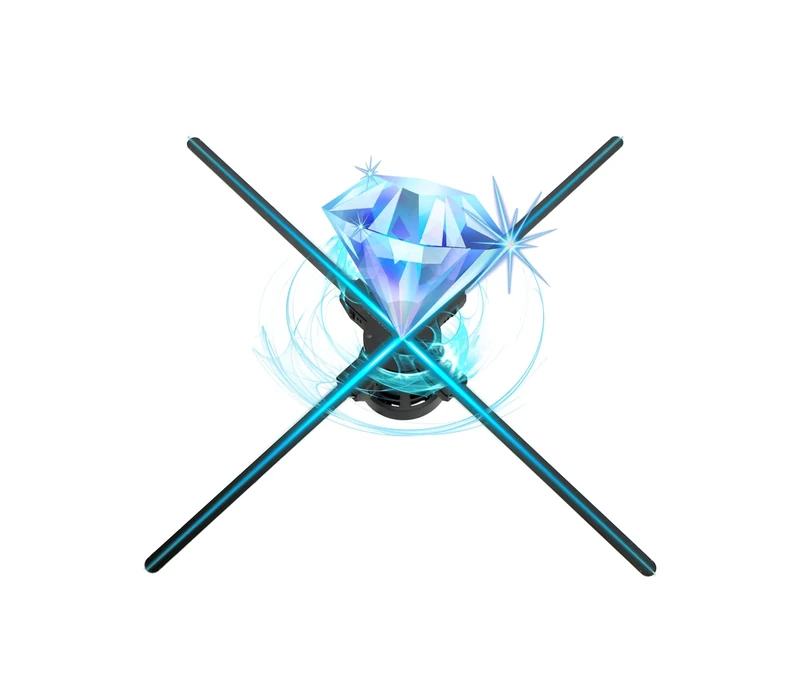 hologram 3D Fan Holographic Fan Projector with PX Resolution, 832 LED Beads, Remote Support App, Audio, 2000x1444, 27.5"