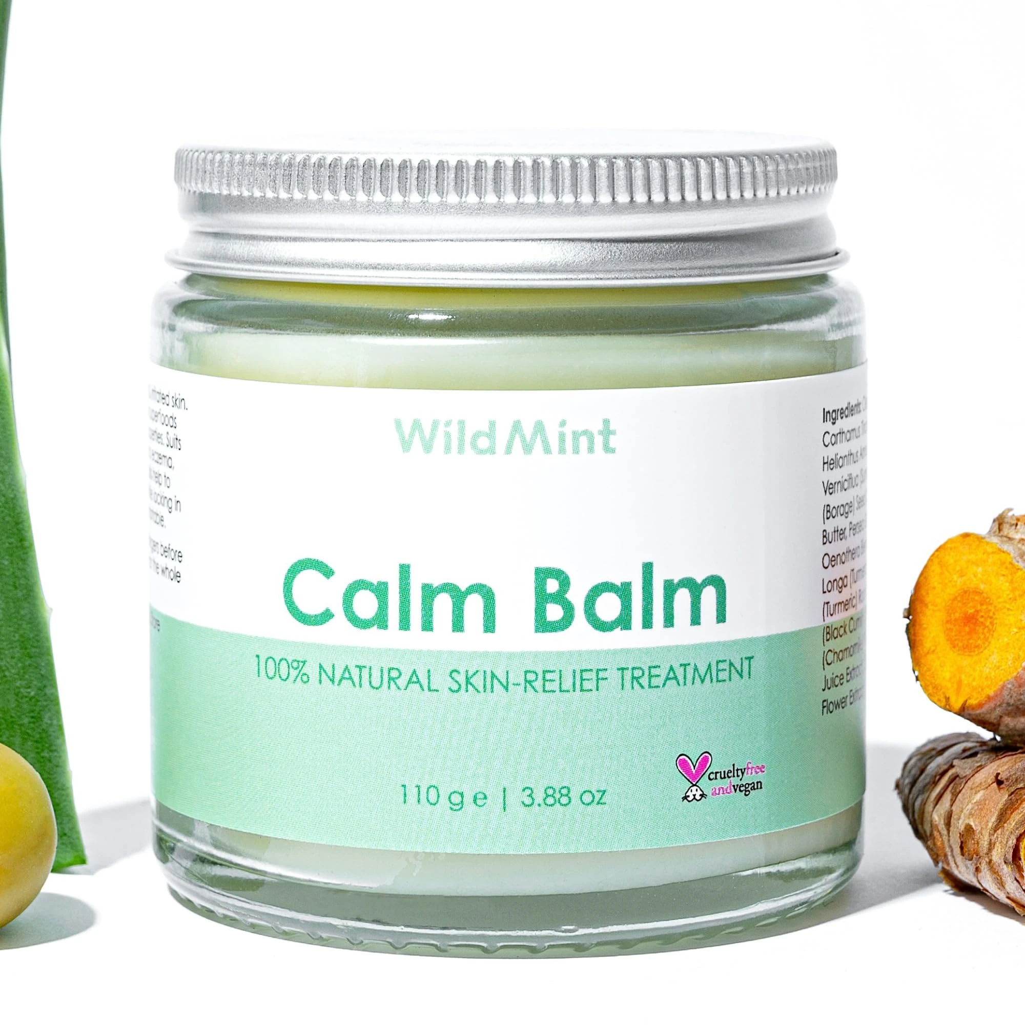 WildMint Calm Balm 100% Natural Relief Treatment for Sore, Itchy & Dry Skin | Intensive Shea Butter Moisturiser Suitable for Baby with Sensitive Skin Prone to Eczema, Redness & Irritation | 120ml