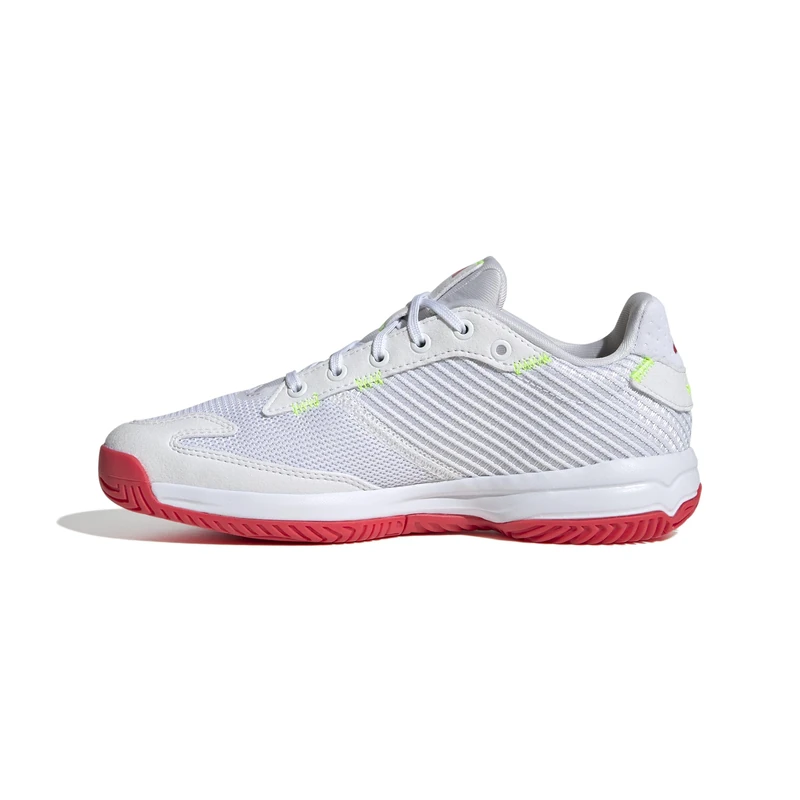adidas Unisex Kids Stabil Junior Indoor Shoes, Cloud White/Aurora Met. / Semi Lucid Red, 3 UK