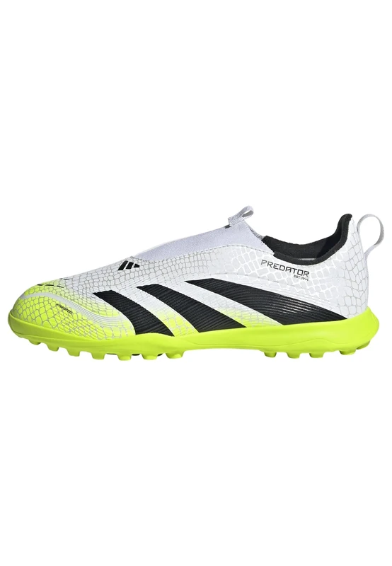 adidas Unisex League Laceless Turf Football Boots Kids, Cloud White/Core Black/Lucid Lemon, 10.5 UK Child
