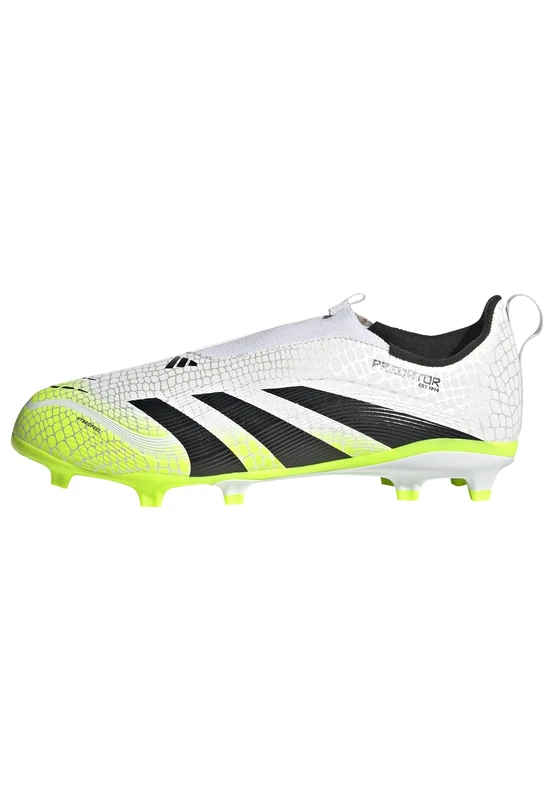 adidas Unisex League Laceless Firm Ground Football Boots Kids, Cloud White/Core Black/Lucid Lemon, 11 UK Child