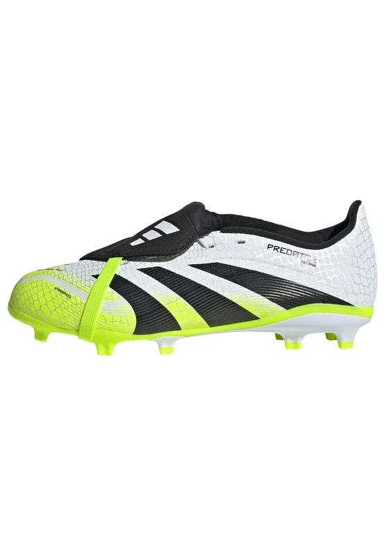 adidas Unisex League Fold-Over Tongue Firm Ground/Multi Ground Football Boots Kids, Cloud White/Core Black/Lucid Lemon, 11 UK Child
