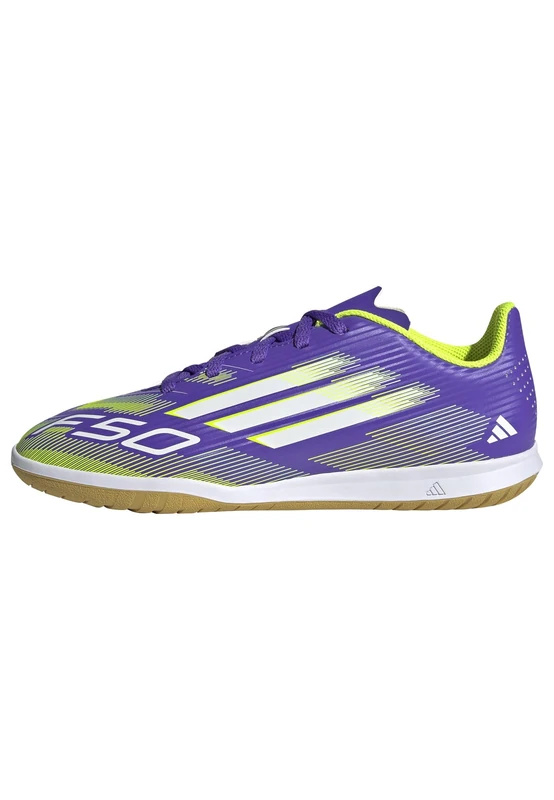 adidas Unisex Kids F50 Club Indoor Football Boots Kids, Purple Rush/Cloud White/Lucid Lemon, 2.5 UK