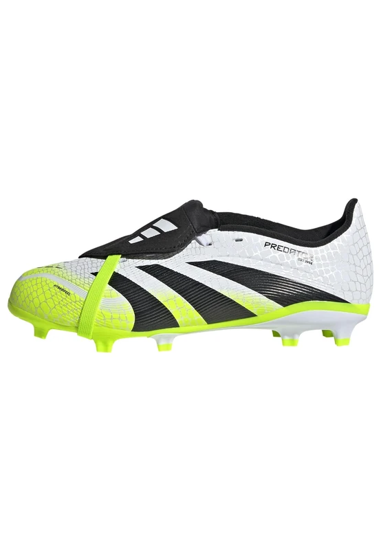 adidas Predator League Fold-Over Tongue Firm Multi Ground Football Boots Kids, Cloud White/Core Black/Lucid Lemon, 4 UK Child