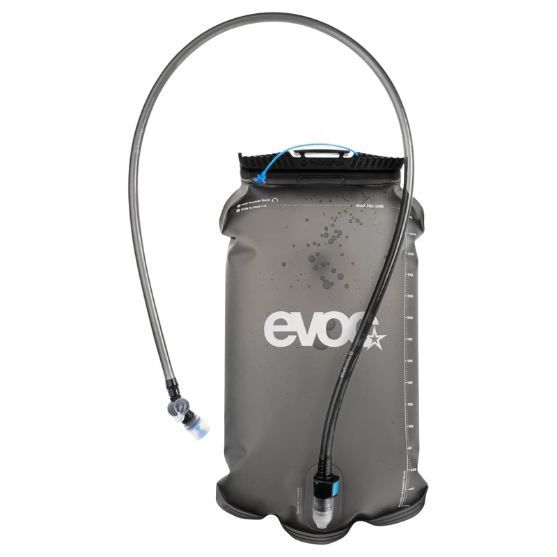EVOC HYDRATION BLADDER 3 hydration bladder (leak-proof hydration bag with flexible tube and bite valve, easy to clean, volume: 3 l), Carbon Grey