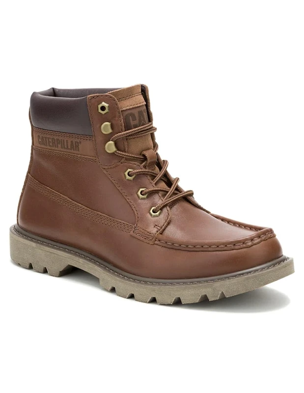 CAT Footwear (Caterpillar Colorado Moc Toe Boots for Men, Made from Full-Grain Leather, Durable, Cushioned Foam Footbed, Soft Lining with Odour Control, Flexible for Everyday Support (Nuthatch) (9)