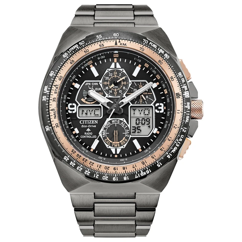 Citizen Men's Analogue-Digital Eco-Drive Watch with Stainless Steel Strap JY8146-54E