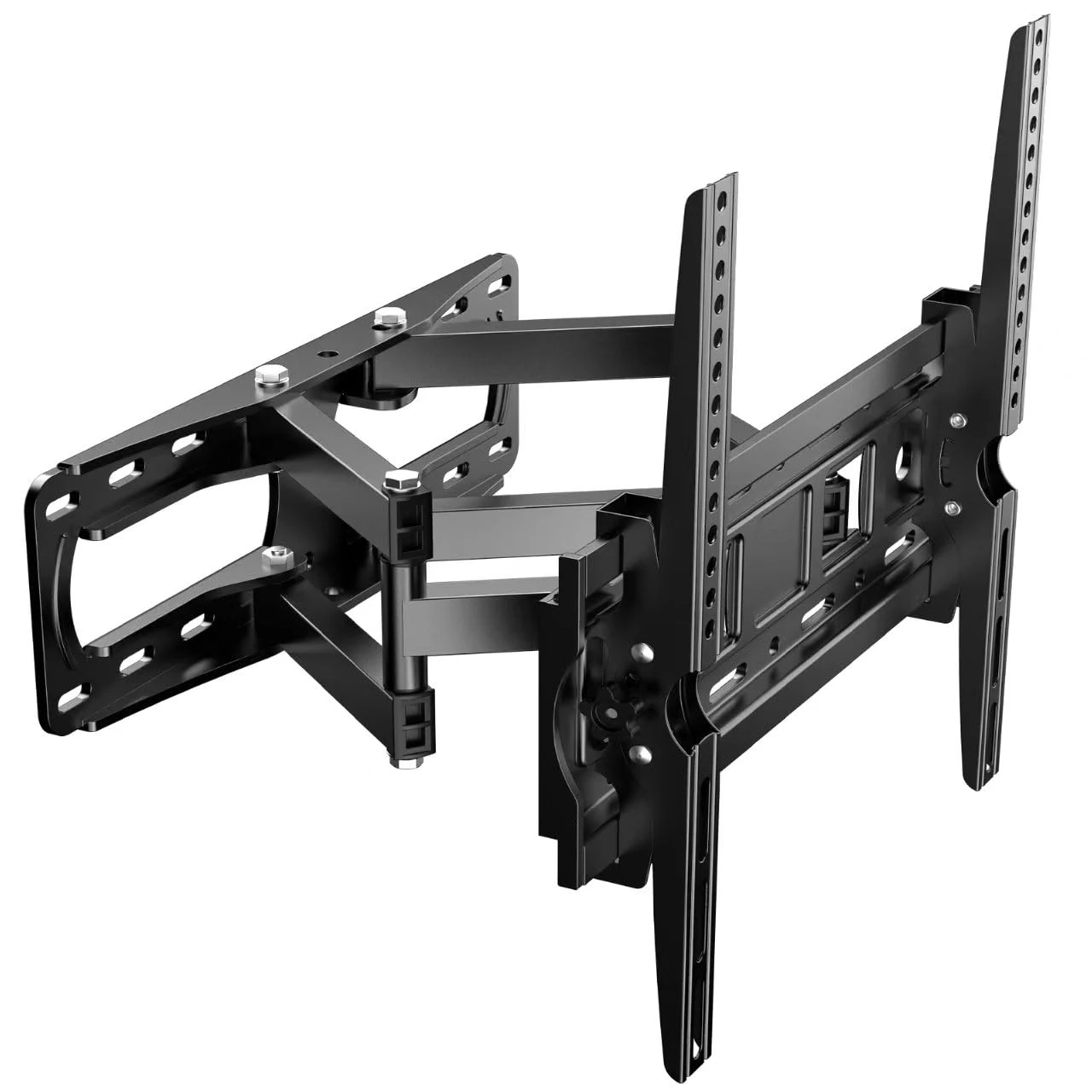 JXMTSPW Full Motion TV Wall Bracket for 32-65 Inch Curved Flat Screens TVs,Swivel Wall Mount Max VESA 400x400mm Holds up to 45kg,Adjustable Up and Down Tilt Extends Double Arms Wall Mount TV Bracket