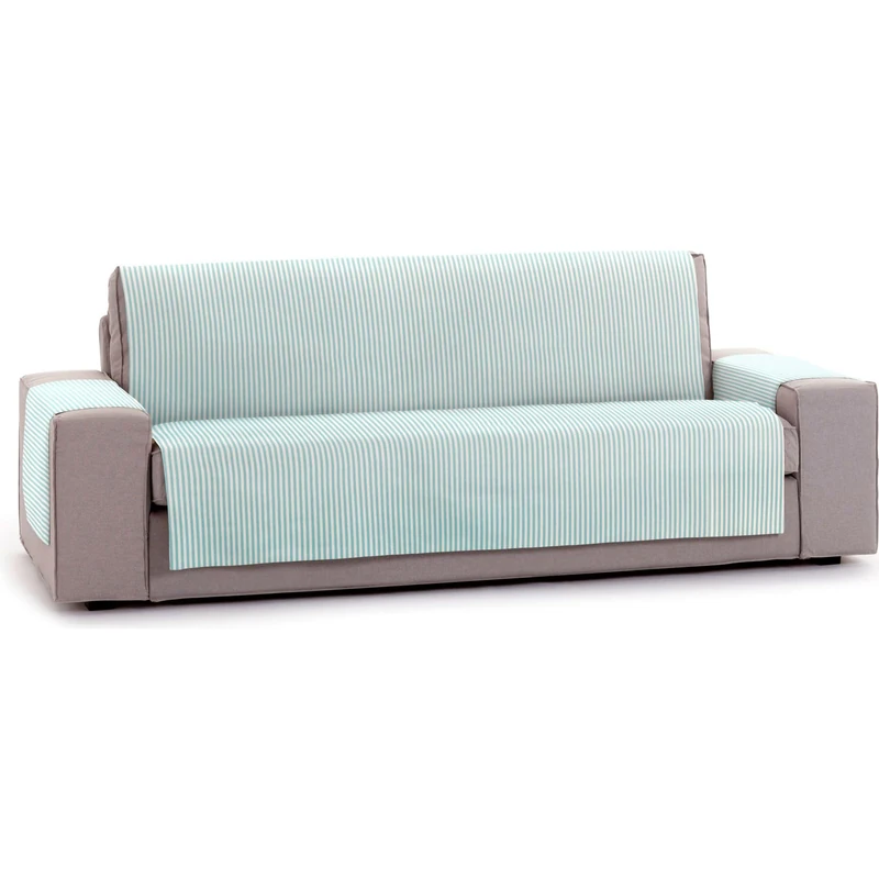 ECOMMERC3 | Universal Sofa Cover with Elastic Bands Size 3 Seater – Adjustable Sofa Cover Ecru/Mint Colour, Back, Seat and Arm Protection Easy and Versatile Renovation