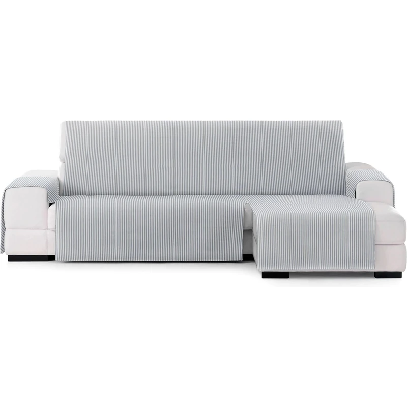 ECOMMERC3 | Chaise Longue Sofa Cover with Elastic Bands for Left/Right Chaise Lounge – Chaise Sofa Cover Ecru/Grey Adjustable and Versatile for Chaise Longue Sofas, Total Protection - Image 1