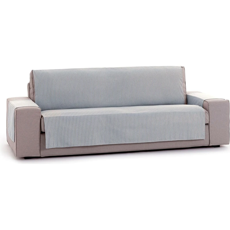 ECOMMERC3 | Universal Sofa Cover with Elastic Bands Size 3 Seater – Adjustable Sofa Cover Ecru/Grey, Back, Seat and Arm Protection Easy and Versatile Renovation