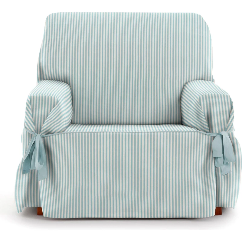 ECOMMERC3 Universal Sofa Cover with Elastic Bands Size 1 Seater – Adjustable Sofa Cover Ecru/Mint Colour, Back, Seat and Arms Protection Easy and Versatile Renewal