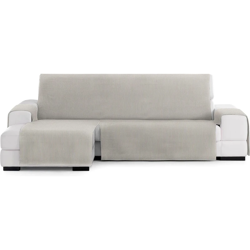 ECOMMERC3 | Chaise Longue Sofa Cover with Elastic Bands for Left/Right Chaise Lounge – Chaise Sofa Cover Ecru/Linen Adjustable and Versatile for Chaise Longue Sofas, Total Protection