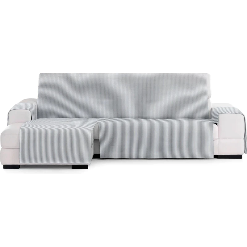 ECOMMERC3 | Chaise Longue Sofa Cover with Elastic Bands for Left/Right Chaise Lounge – Chaise Sofa Cover Ecru/Grey Adjustable and Versatile for Chaise Longue Sofas, Total Protection